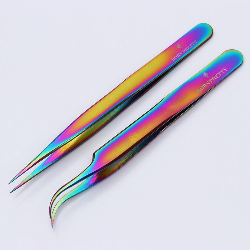 Born Pretty Stainless Steel Colorful Tweezer Nail Cuticle Pusher Nipper ...