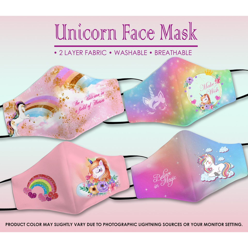 Cute Unicorn Face Mask for Kids and Adult Shopee Philippines