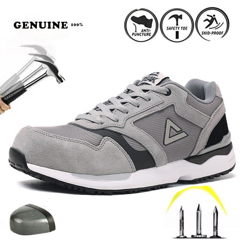Peak men s steel toe work safety shoes lightweight breathable anti smashing non slip casual sneaker O3ZE Shopee Philippines