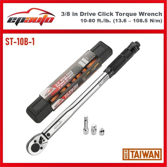 EPAuto 3/8-inch Drive Click Torque Wrench, 10-80 ft./lb. (13.6 – 108.5 ...