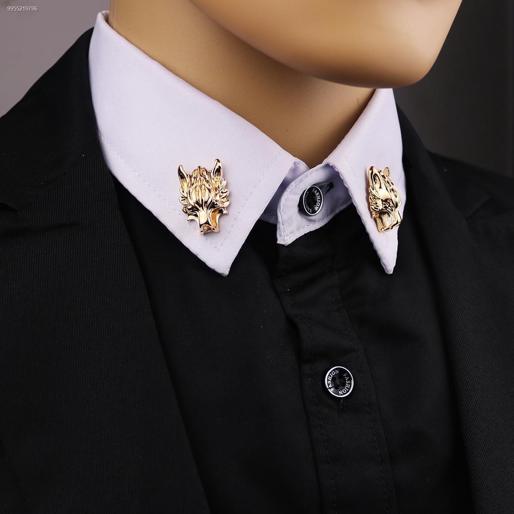 Mens collar online brooch