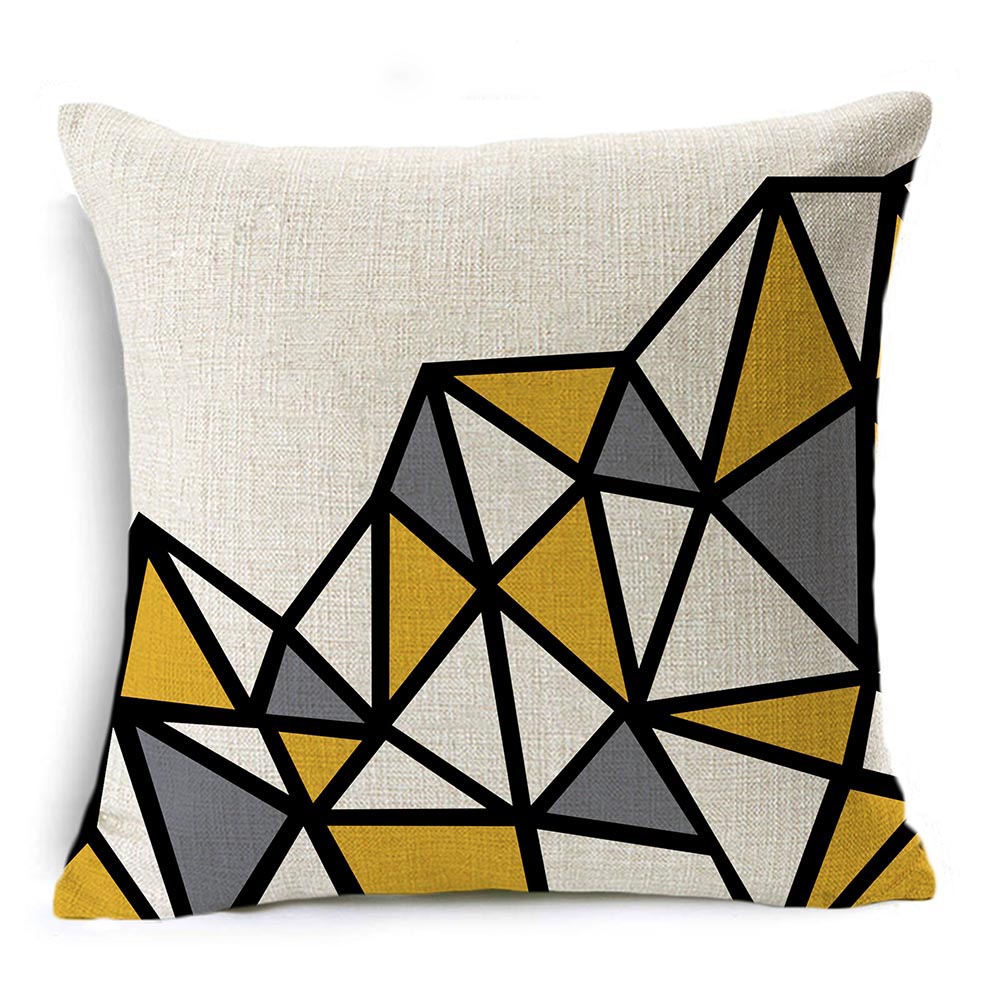 Linen Throw Pillow Case Yellow Series Cushion Cover For Home Decor