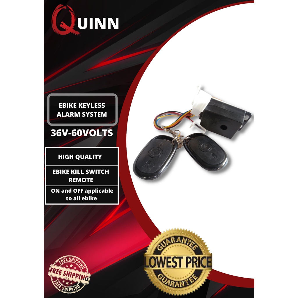 Electric Bike Keyless Alarm System,36V60VOLTS, Ebike Kill Switch