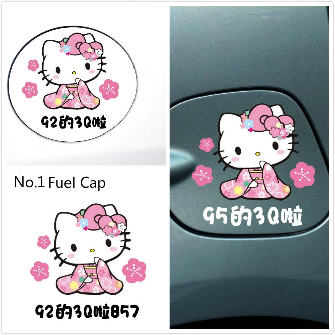 1PC Hello Kitty Car Stickers Motorcycle Auto Decals Fuel Tank Cap ...