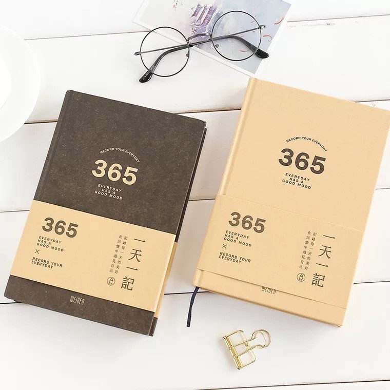 365 Journal Notebook Kraft Vintage Planner Scrapbooking | Shopee ...