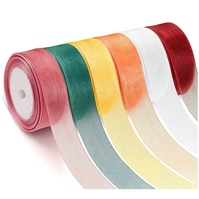 QJOQ.ph | 2.5cm (50 yards/roll) organza ribbon wholesale gift wrapping ...