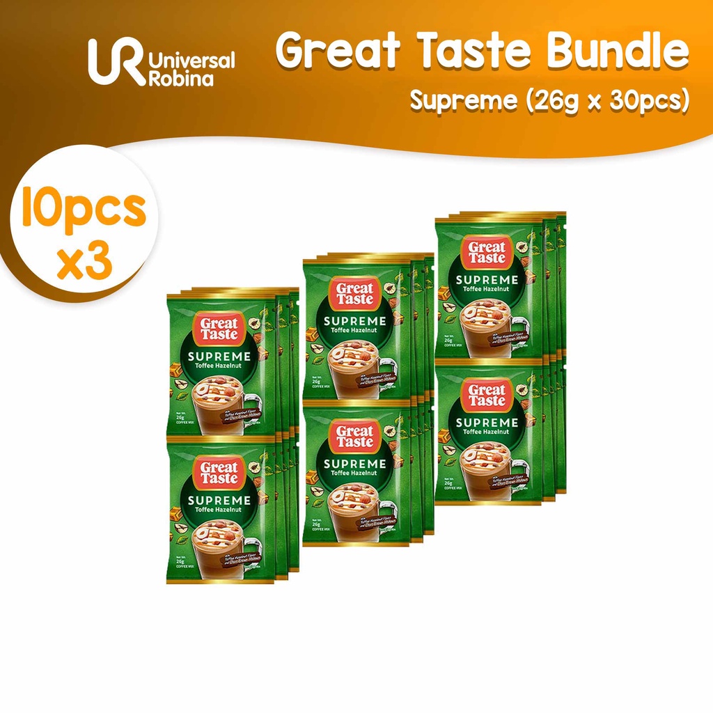Great Taste Supreme Toffee Hazelnut Coffee Mix (26g x 10) 3 Ties