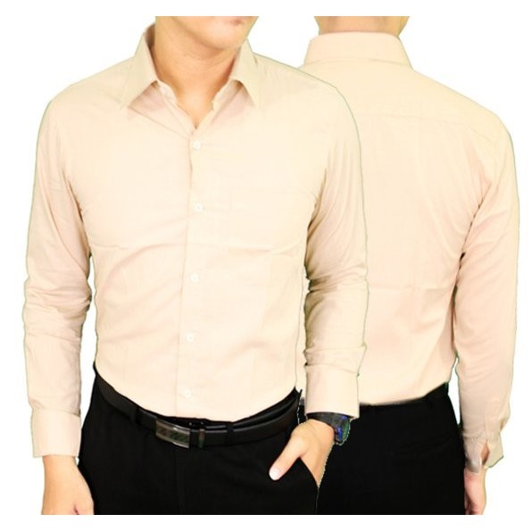 KATUN KEMEJA Lesta Langgeng Men S Formal Shirt Regular Cotton Fabric Long Sleeve V Collar Cream