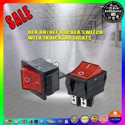 Red On/ Off Rocker Switch With Indicator lights (Aprildata PC) | Shopee ...