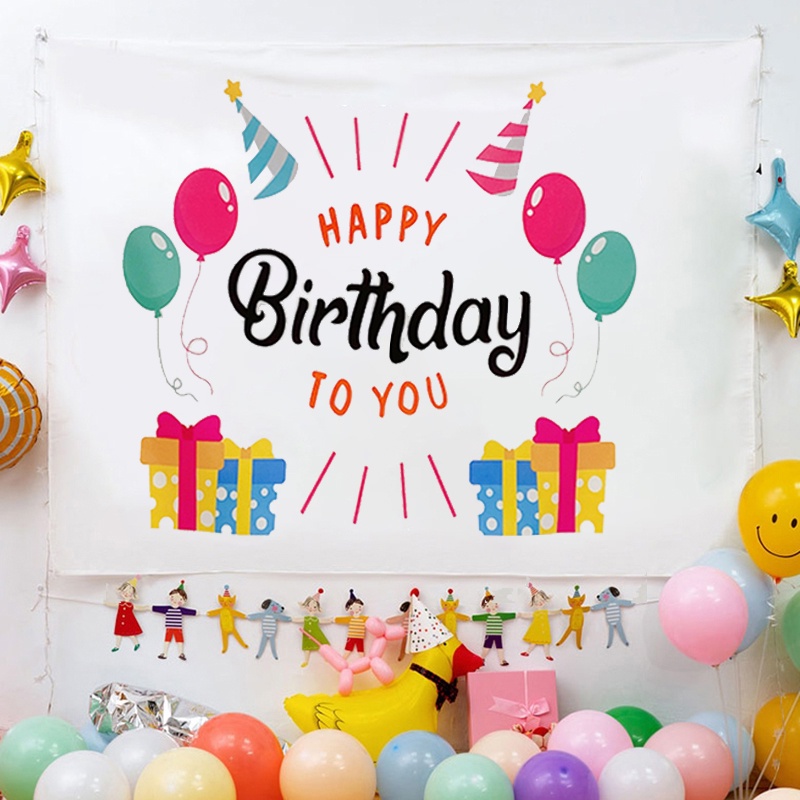 Happy Birthday Hanging Cloth Ins Party Tapestry Birthday Party ...