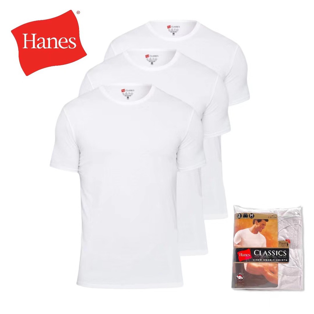 Hanes Classics Original 3pcs white Tshirts.168 Shopee Philippines