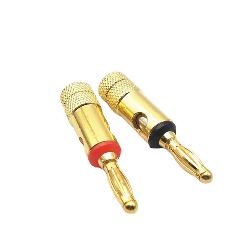 1 pair of speaker plugs 4mm goldplated amplifier audio banana head