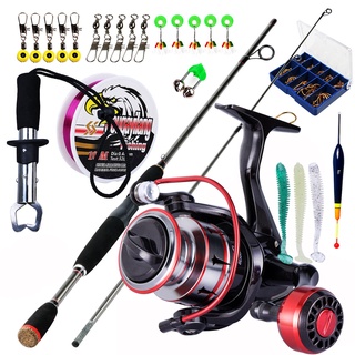 Fishing Rod Set 1.8M 2 Sections Fishing Rod and Spinning Reel 12+1BB with  Line Lure Fish Controller