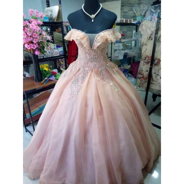 Peach dress 2024 for debut