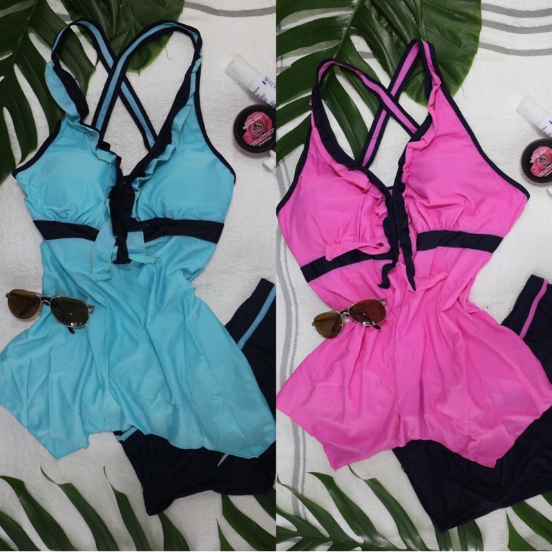 Two Piece Tankini Swimsuit Boyleg Shopee Philippines