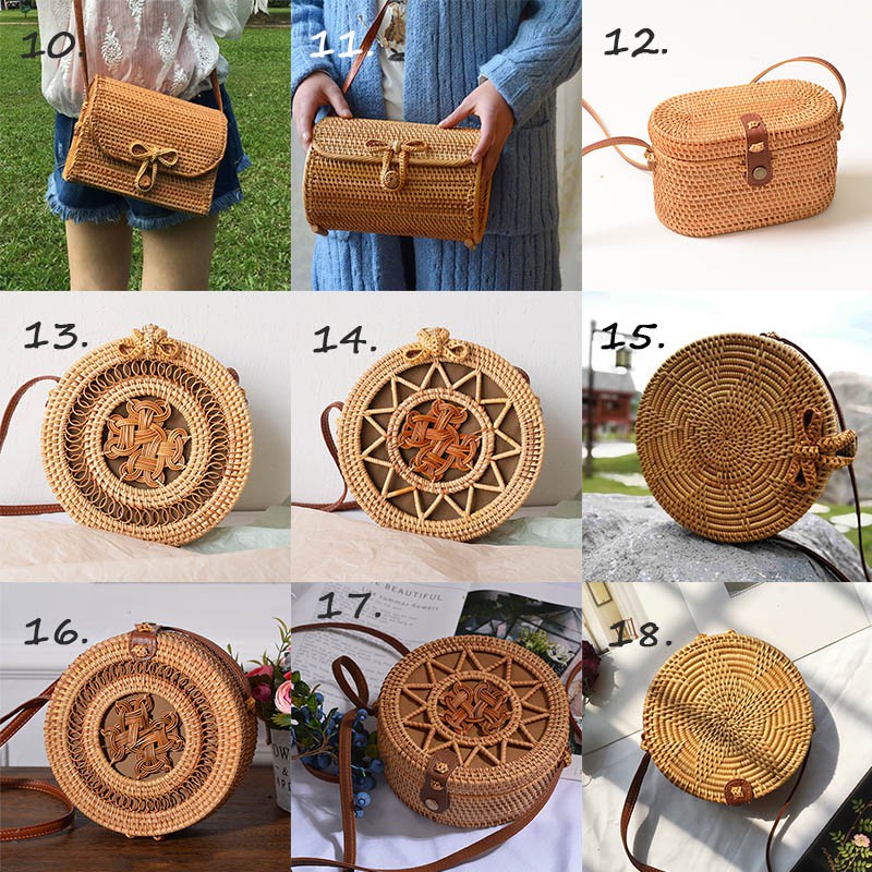 Round hotsell rattan bag