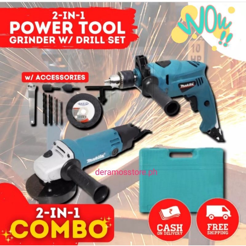 MAKITA GRINDER AND DRILL SET WITH CASE Shopee Philippines