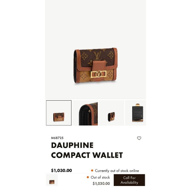 M68725 Louis Vuitton Dauphine Compact Wallet