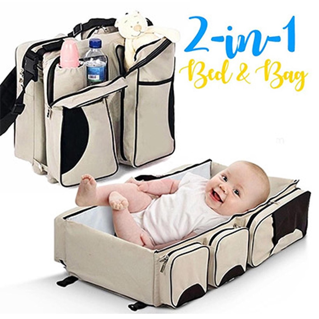 Tickle Baby 2in1 travel Bed and Bag Foldable (COLOR MAY VARY