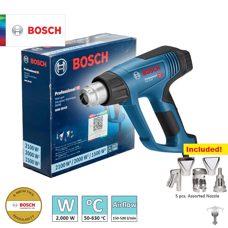 Bosch Heat Gun GHG 20-63, 2000watt, Digital Display with Temperature  Control