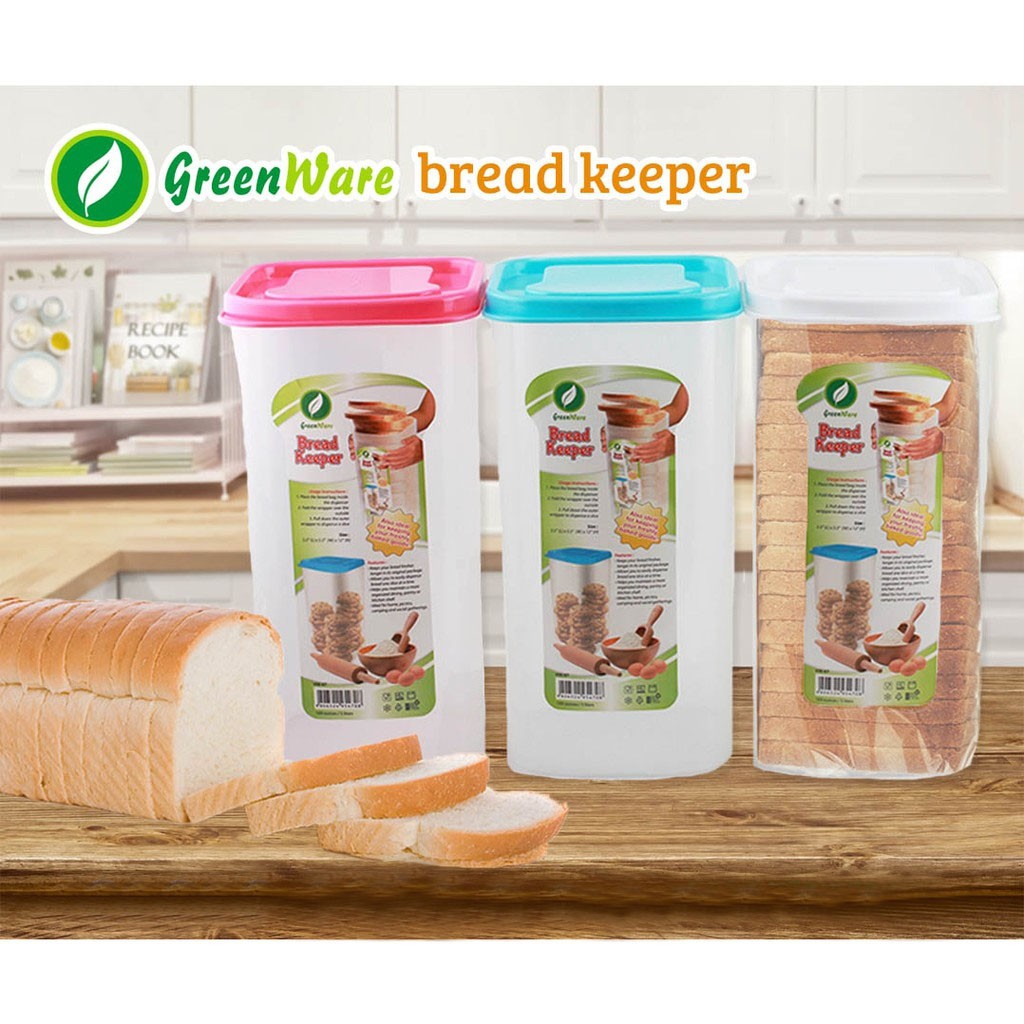 Greenware Colorful Bread Keeper Food Storage Container Shopee Philippines