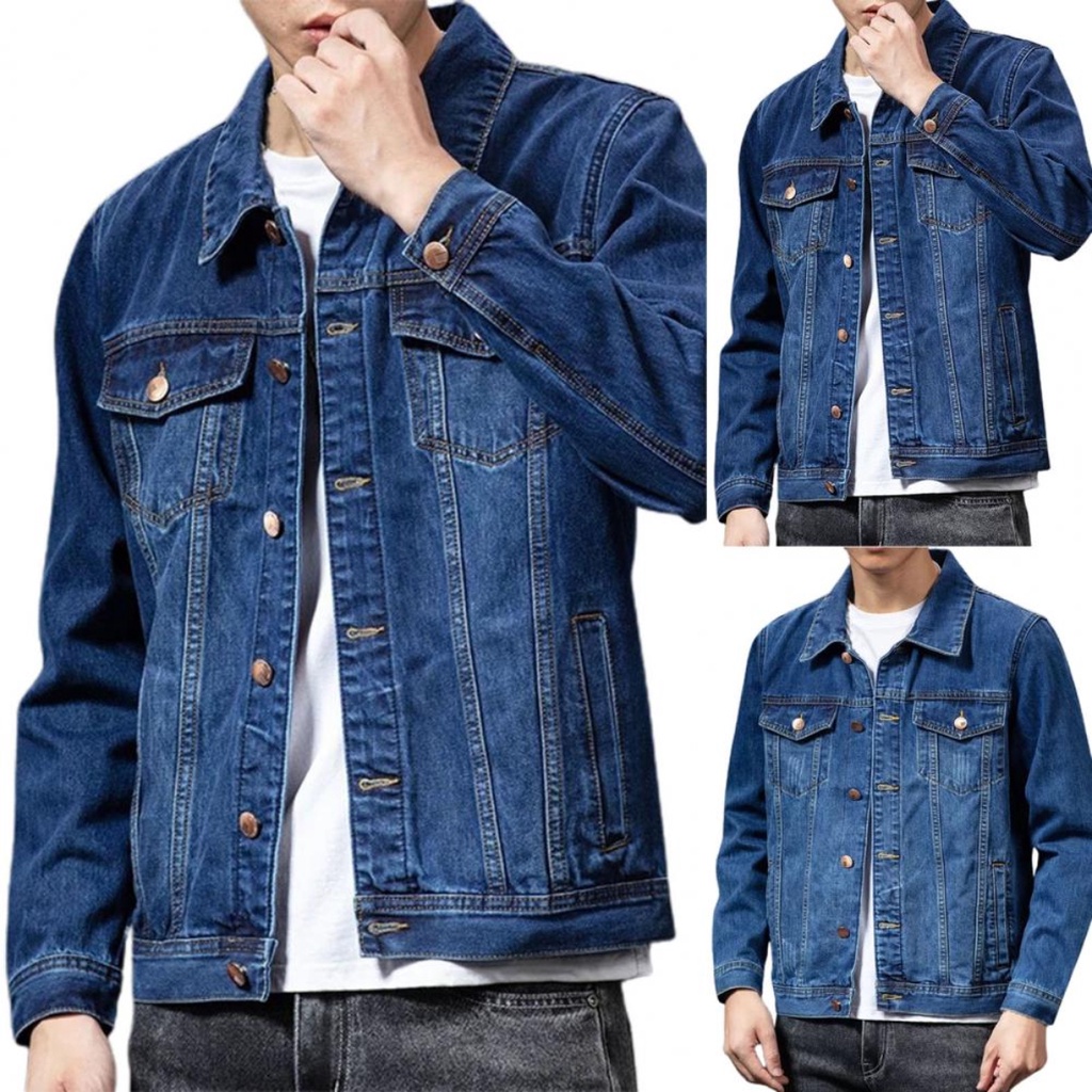 Men's maong jacket/stretchable/denim/light blue/denim blue/dark