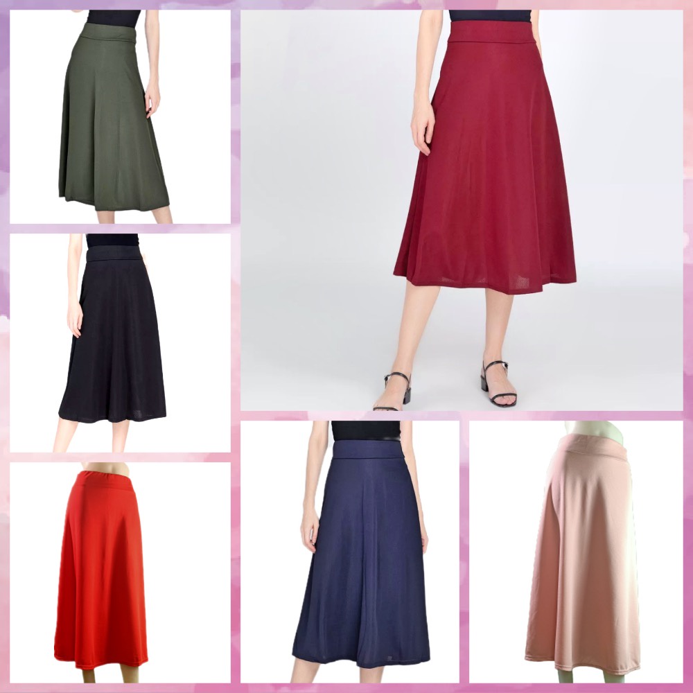 New Lady's Plain Long Skirt# 22708 | Shopee Philippines