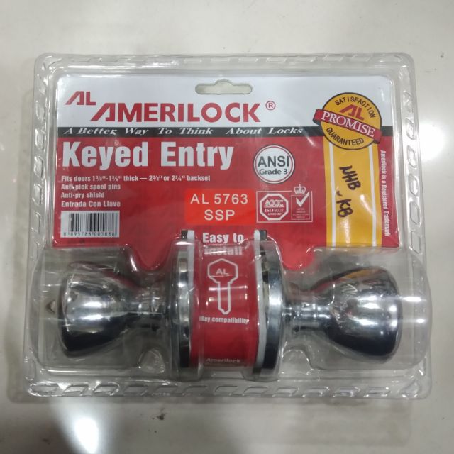 Doorknob keyed entry amerilock AL5763 SSP door knob | Shopee Philippines