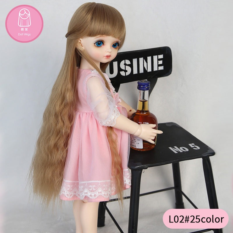 3 Points Bjd Resin Doll Female Long Wig Wig Small Curly Hair Qi Bangs