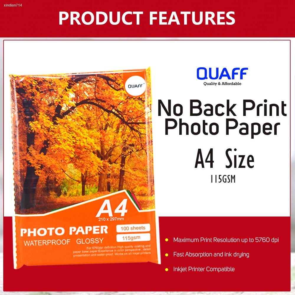 115gsm QUAFF Photo Paper Glossy A4 Size (100sheets) Shopee Philippines