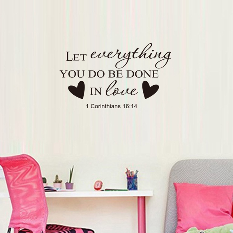 COD Bible Verse Wall Stickers Religious Decor Christian Quote Vinyl ...