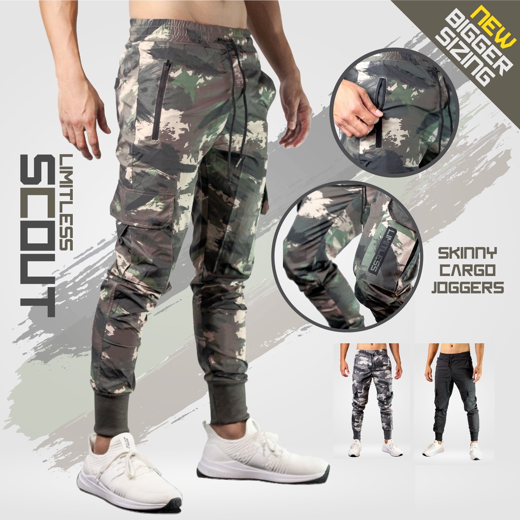 【LIMITLESS】SCOUT K-Style Fashion Skinny Cargo Jogger Pants Korean ...