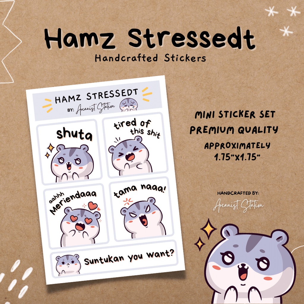 Hamz Stressedt Premium Funny Stickers | Shopee Philippines