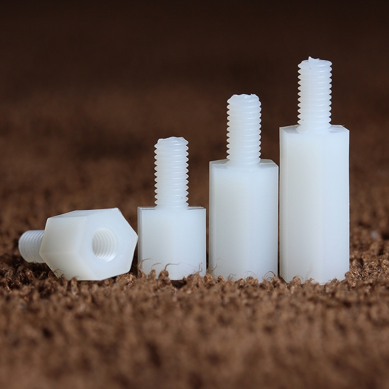M4 White Hexagonal Nylon Column Plastic Spacer Inner Outer Teeth ...