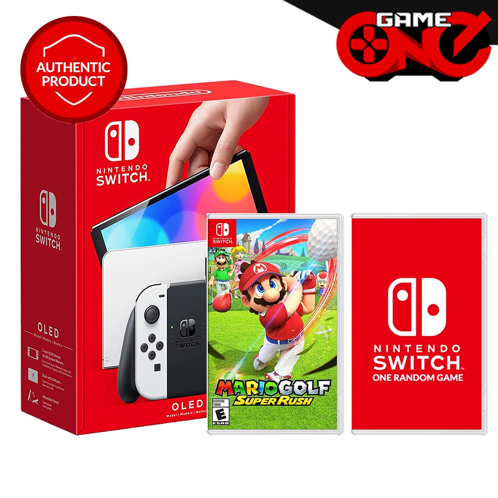 Nintendo Switch OLED with JoyCon White Console Bundle [2 Games