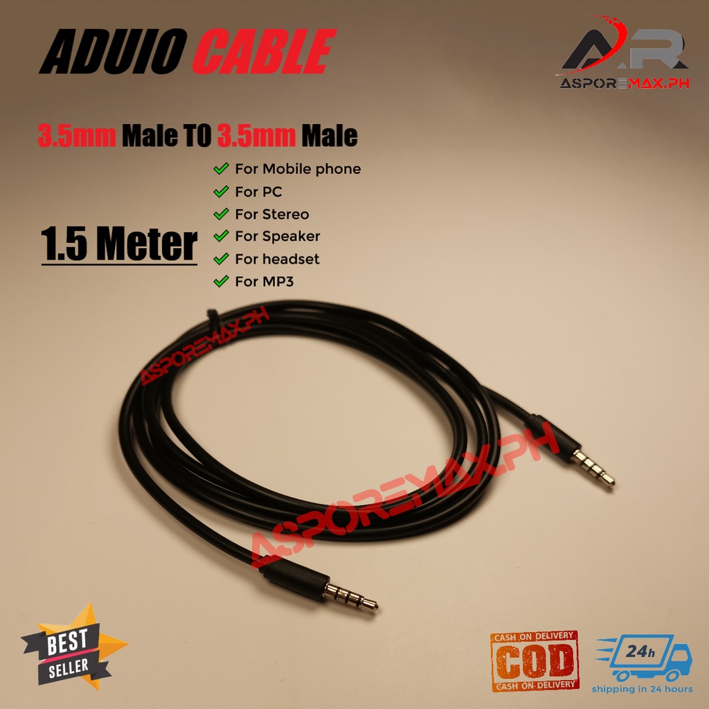 Cable Jack 3.5mm stereo male - male 1.5m