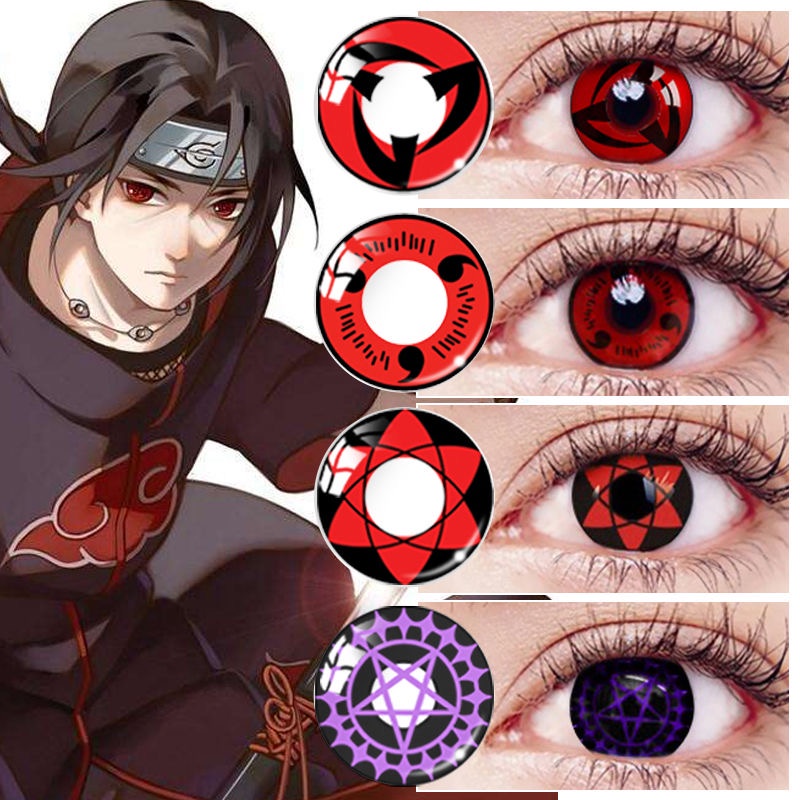 2pcs Pair Cosplay Anime Eyes Lenses Sharingan Contact Lenses for