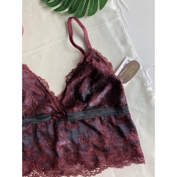 Lace Bra Half Body Red And Black | Shopee Philippines