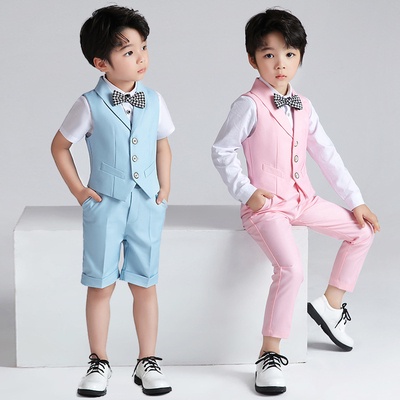 3PCS Kids Baby Boys Formal Korean Gentleman's Clothing Solid Vest