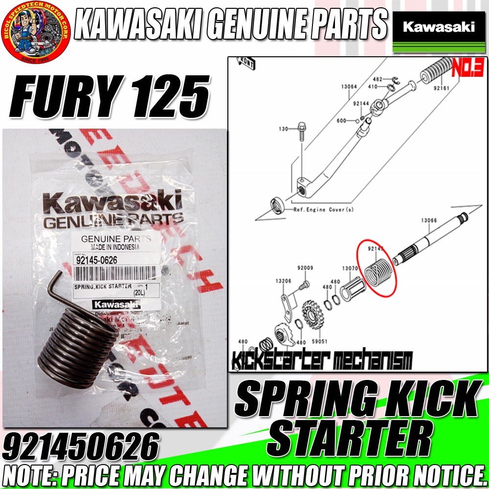 FURY 125 SPRING KICK STARTER (KMC) (GENUINE: 921450626) | Shopee ...