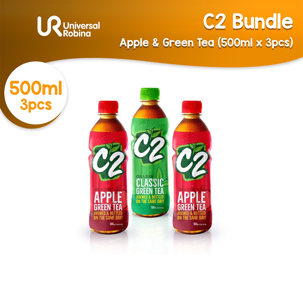 2 x C2 Apple (500ml) and 1 x Classic Green Tea (500ml) Shopee Philippines