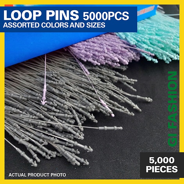 5000 PIECES New Loop Pin assorted color and size loop lock for tagging