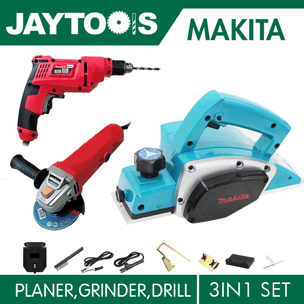 Makita Power Planer with Makita Grinder With Drill Set Shopee