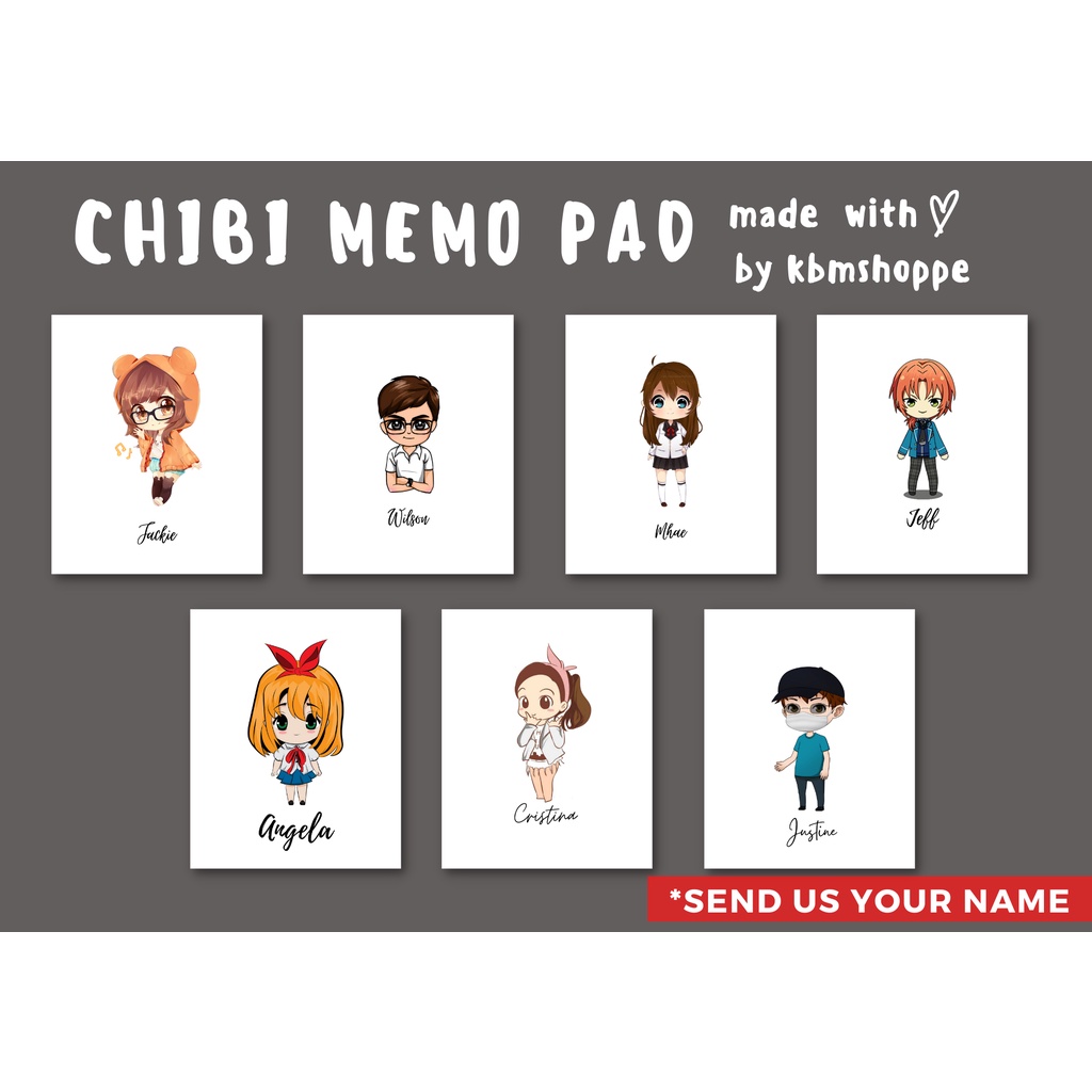 CUSTOMIZED / PERSONALIZED CHIBI NOTEPADS (NO MINIMUM ORDER) Shopee Philippines