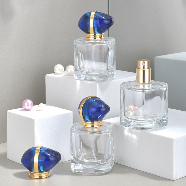 30ML Luxury Blue Perfume Sub-bottling Portable Glass Spray Empty Bottles  Travel Size Containers