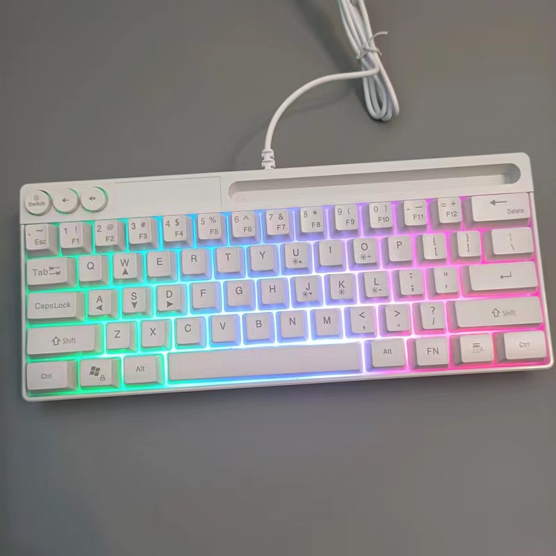 Aigeek Gaming Keyboard Wired LED backlight 64Keys Ergonomics Design ...