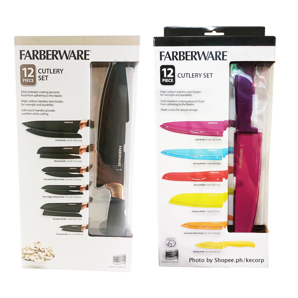 Farberware 12-Piece Non-Stick Resin Cutlery Knife Set