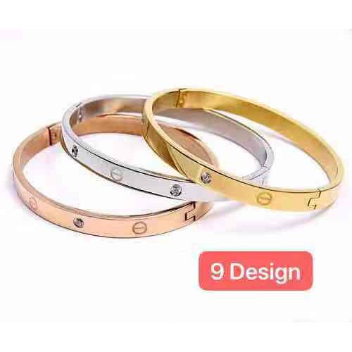 Maii 3 in 1 Tri color Three 3in1 stainless steeel Bracelet Bangles Gold Silver Rosegold J007