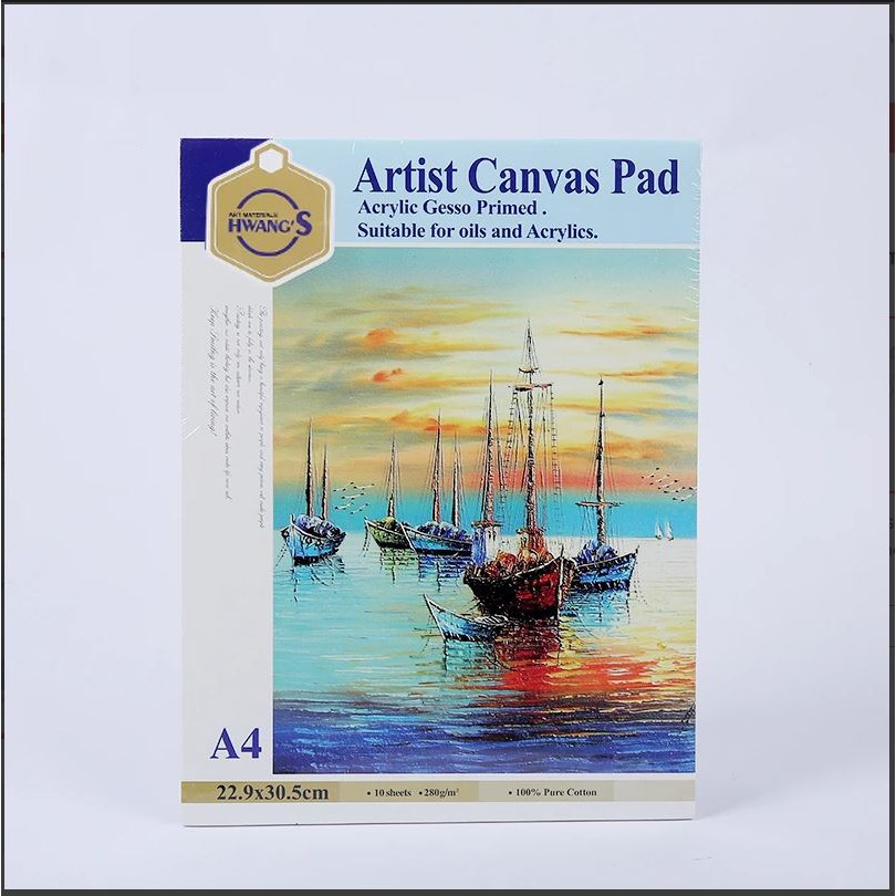 Keep Smile Artist Canvas Pad Acrylic Gesso Primed Pure Cotton 280gsm 10 ...