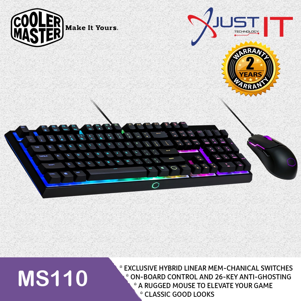 Cooler Master Ms110 RGB Gaming Keyboard And Mosue Combo Cm-Ms-110-Kkmf1 ...